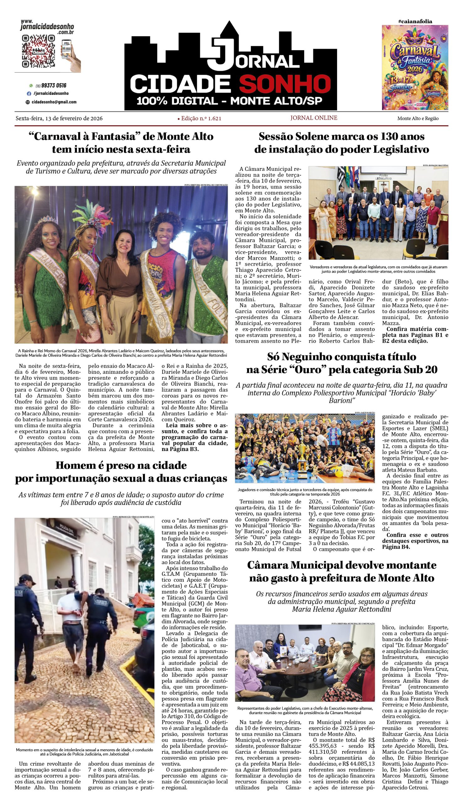 Edição nº 1.621 de 13 de fevereiro de 2026