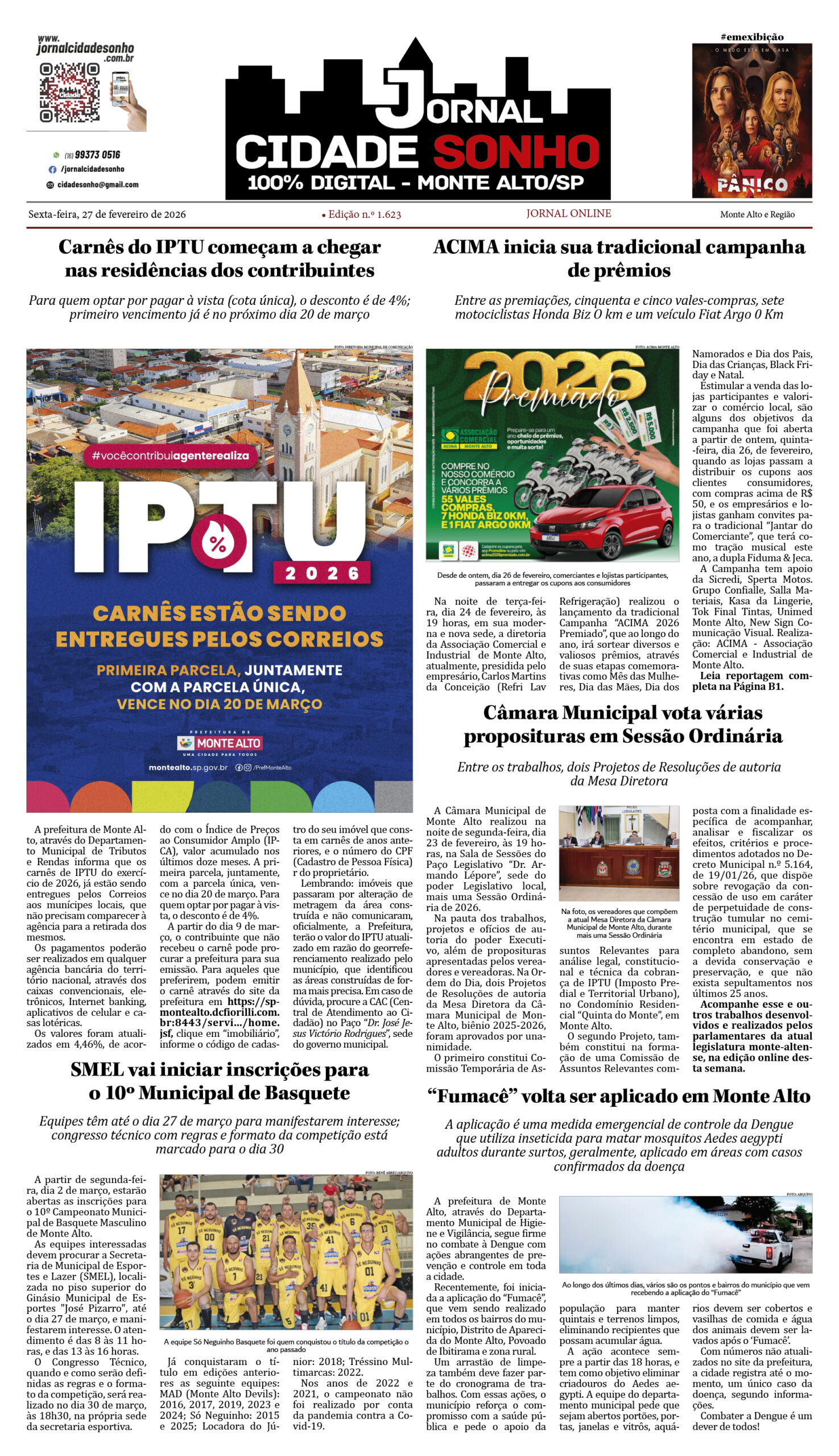 Edição nº 1.623 de 27 de fevereiro de 2026