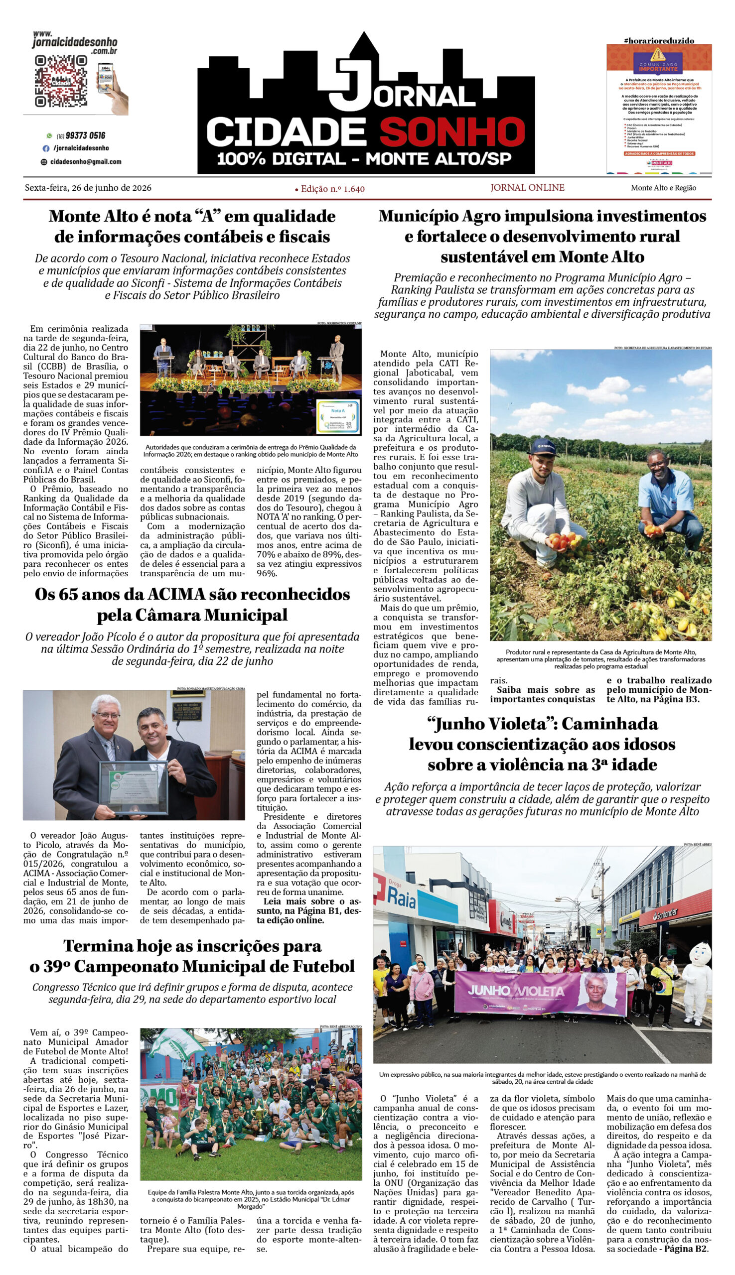 Edição nº 1.640 de 26 de junho de 2026
